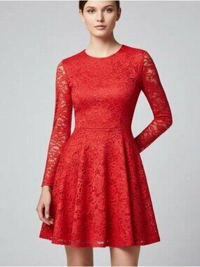 H&M Red Lace Mini Dress